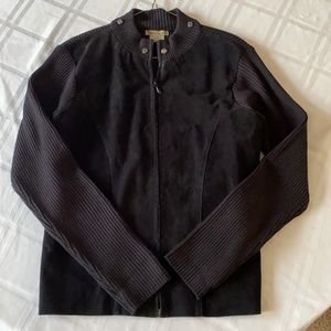 Suede and cloth material jacket